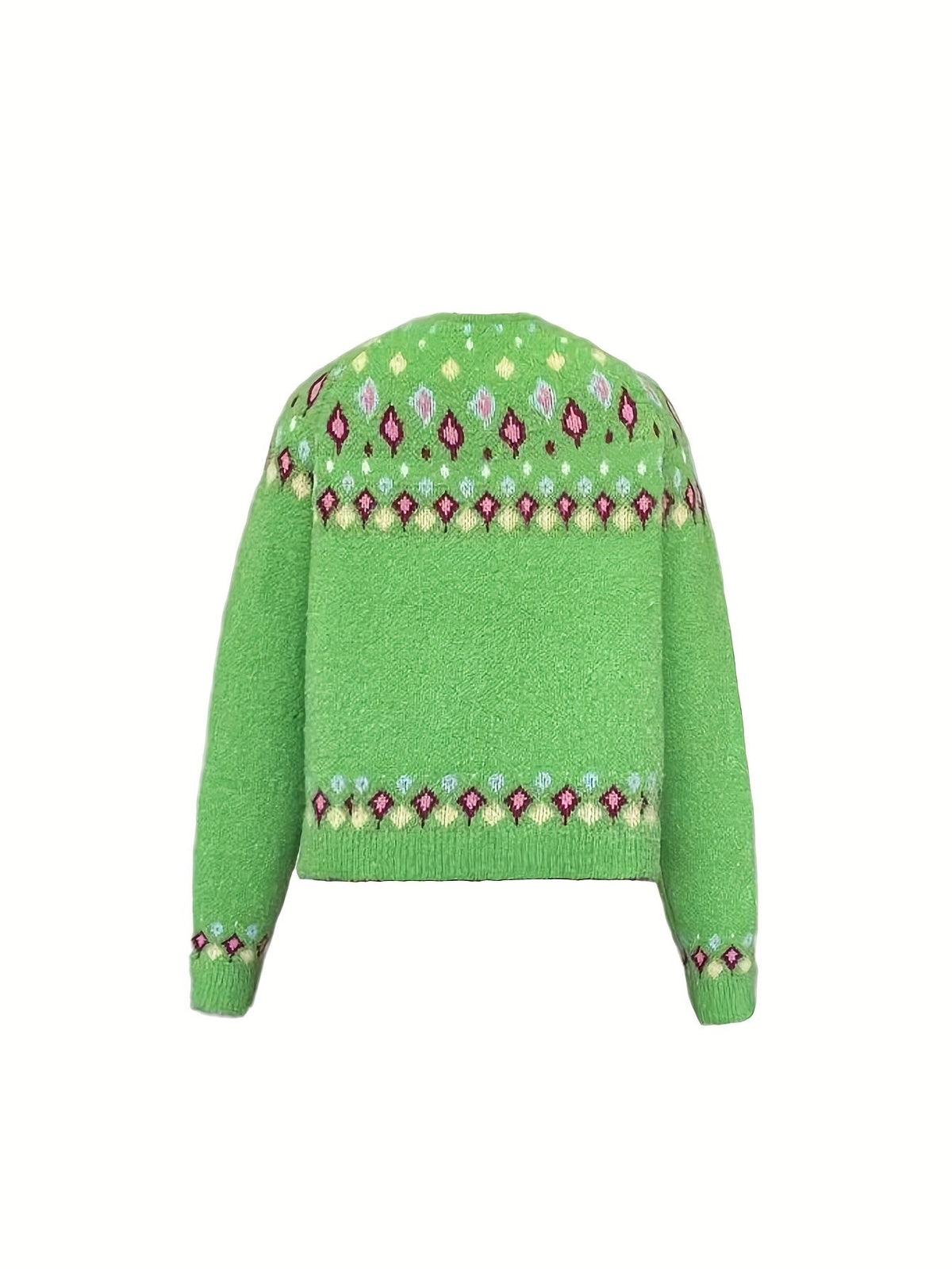 Damen Boho Strickjacke Bestickter Cardigan V-Ausschnitt - Image 6