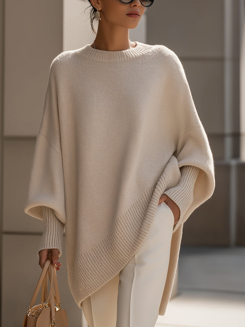 Damen Oversize Strickpullover Rundhals gestrickt - Image 11