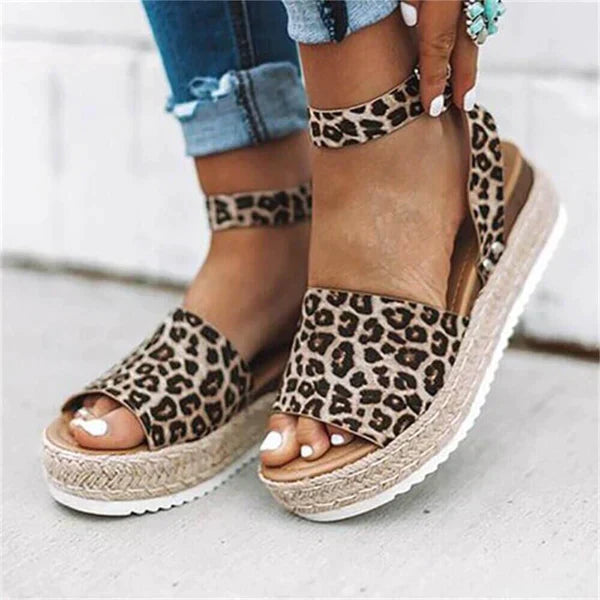 Damen Sommersandalen Flach Bequem Elegant