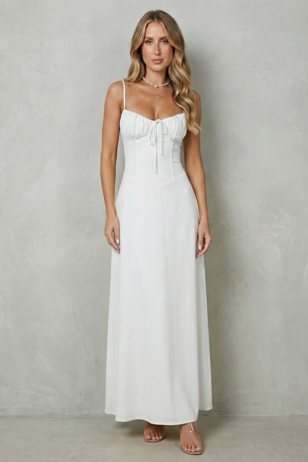 Damen ärmelloses Maxikleid Korsett-Stil elegant Hochzeitsgast - Image 10