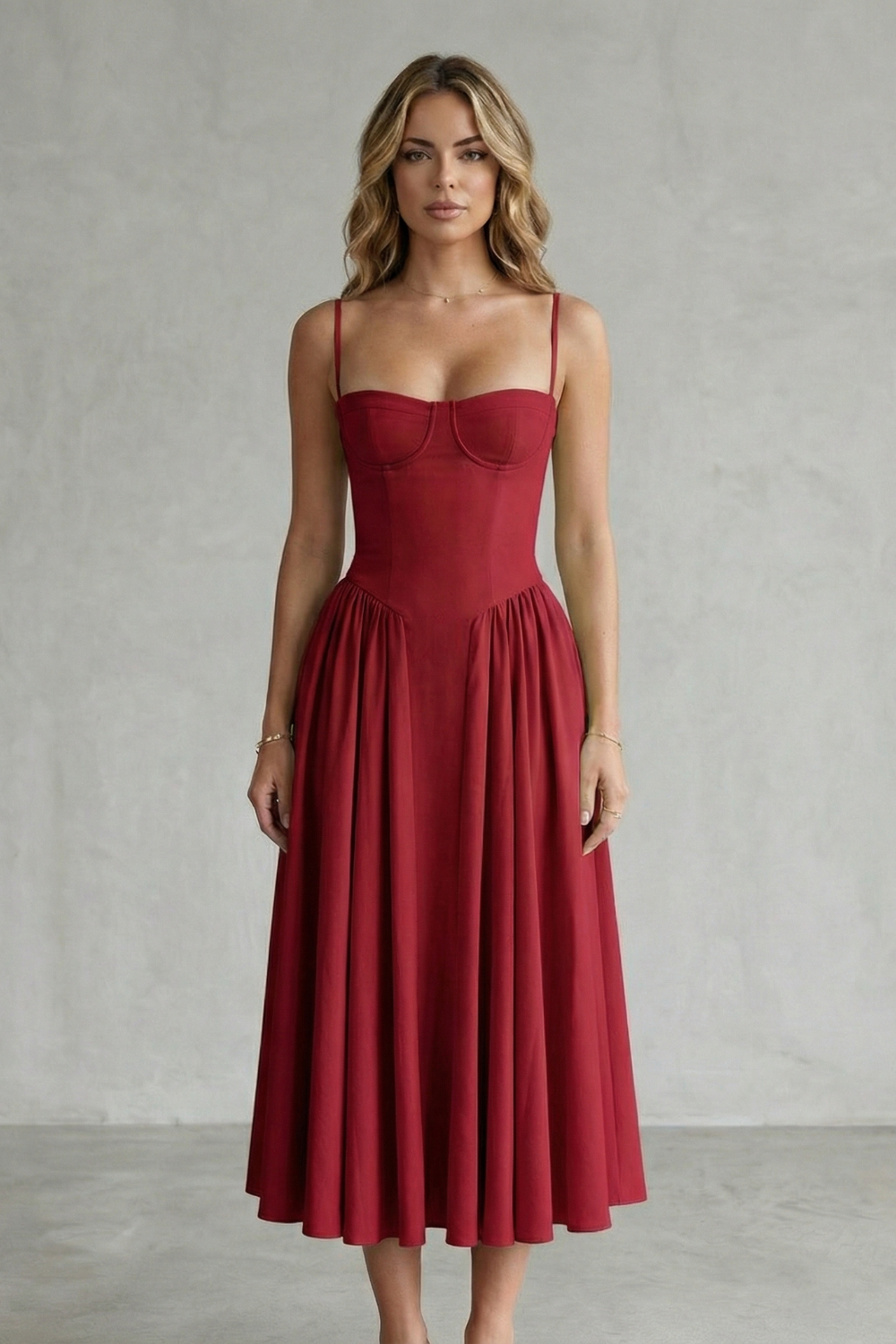 Damen ärmelloses Corsagenkleid Midi festlich - Image 12
