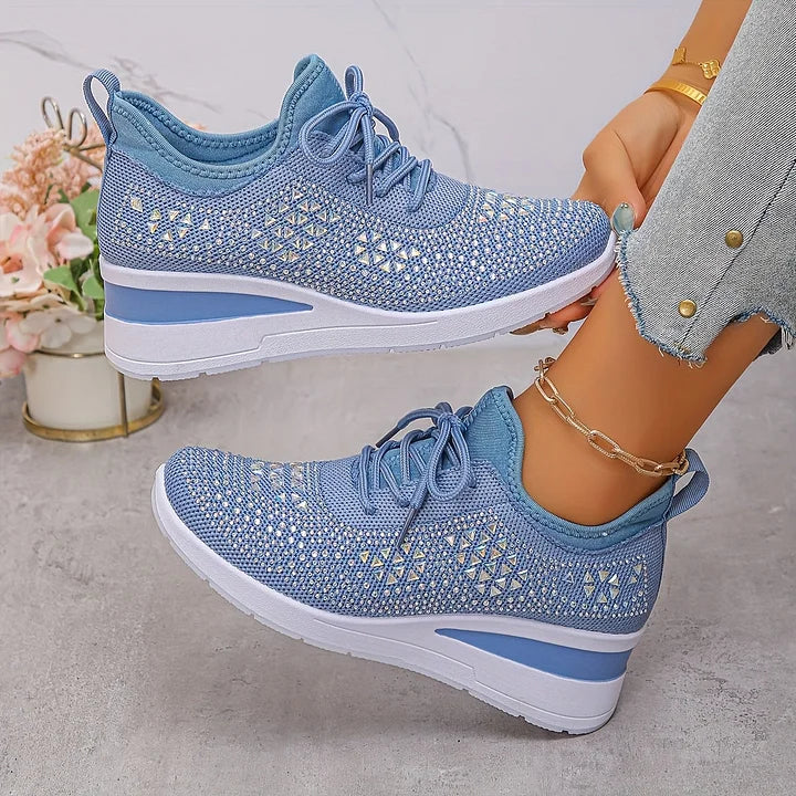 Damen Orthopädische Sneaker Strasssteinen Glitzer - Image 18