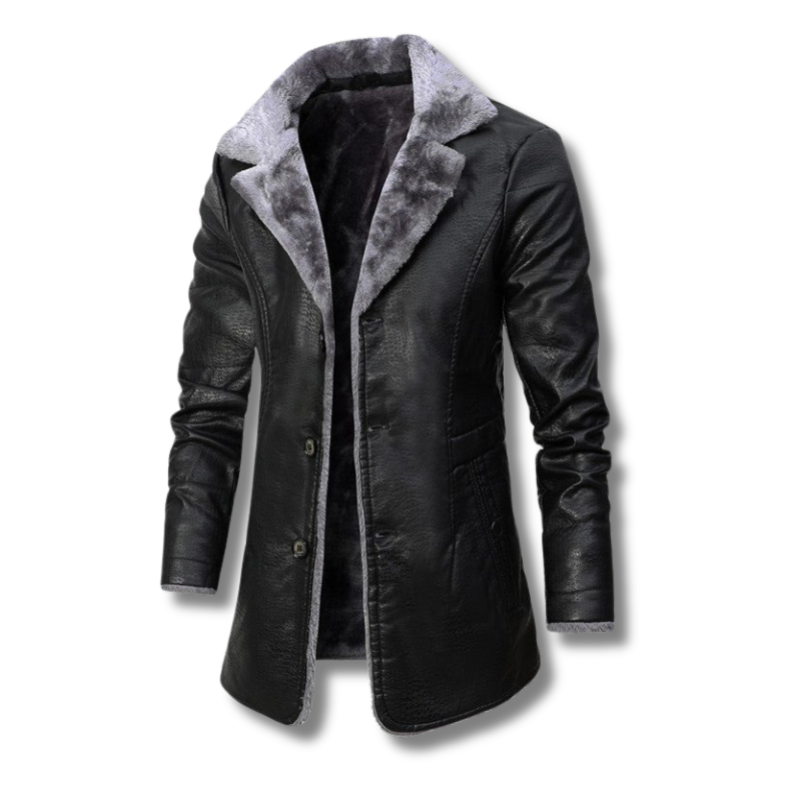 Herren Leder Winterjacke Fellfutter warm