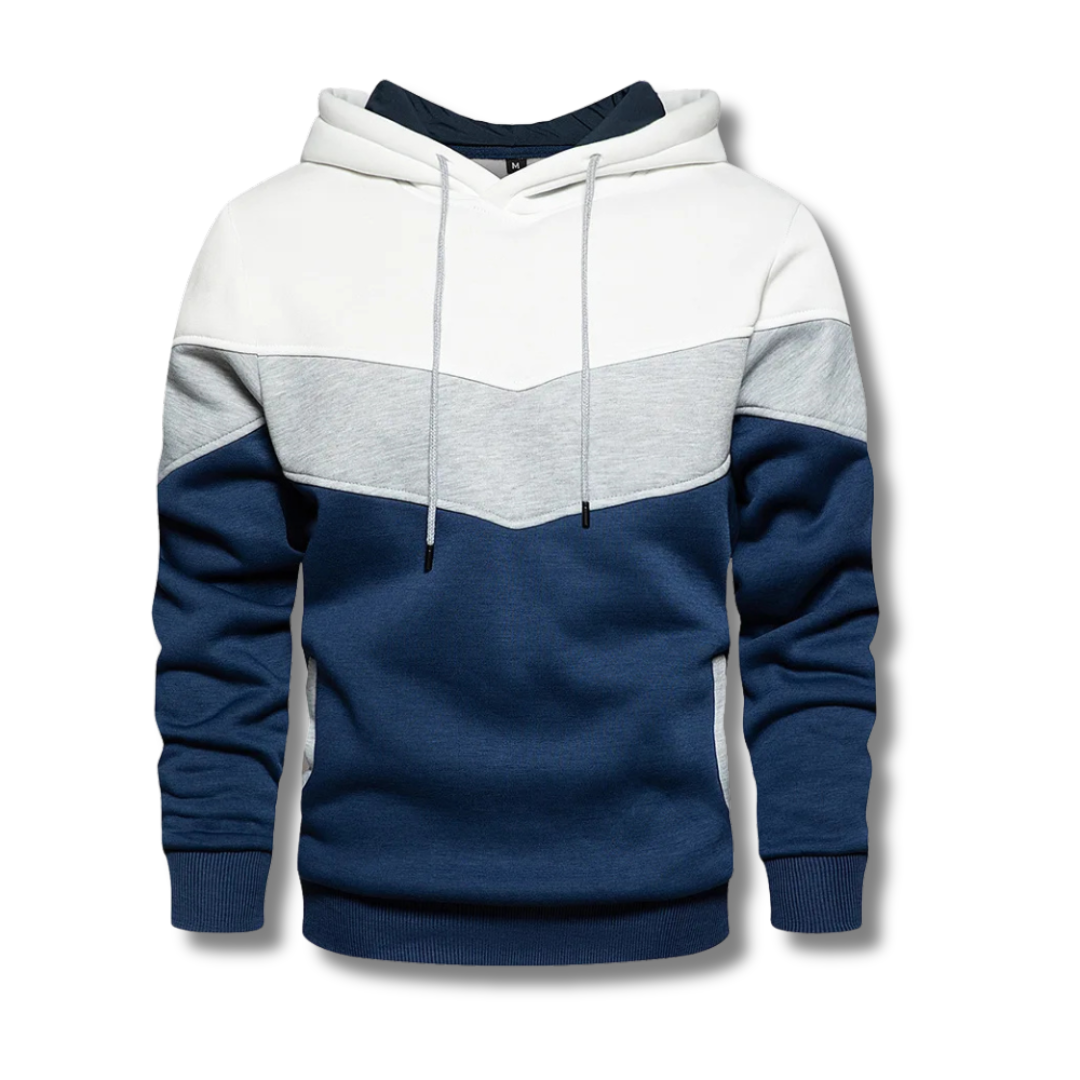 Herren Patchwork Fleece Hoodie Kapuzenpullover
