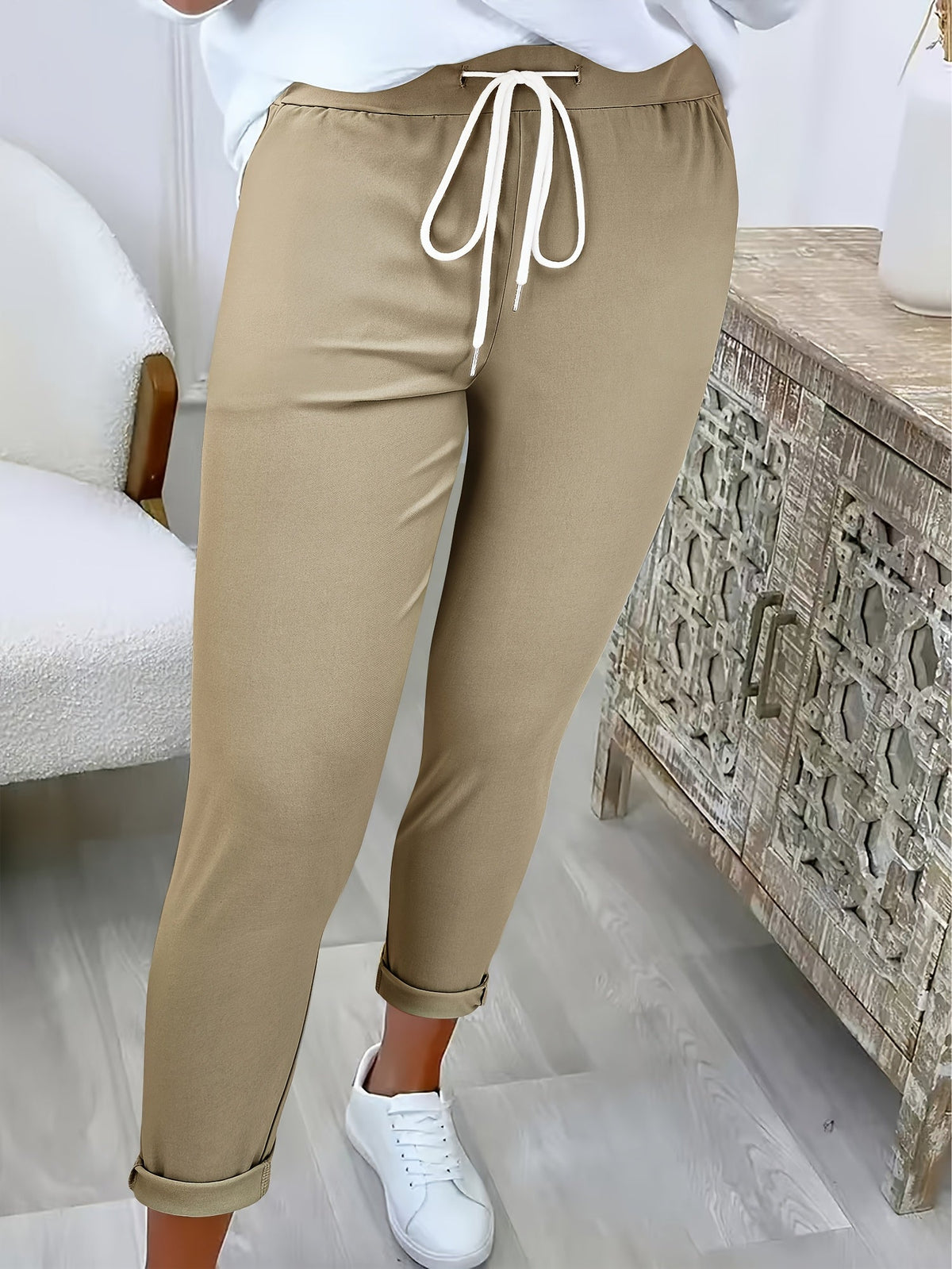 Damen Schlupfhose Kordelzug Relaxed Fit schmal zulaufend - Image 5