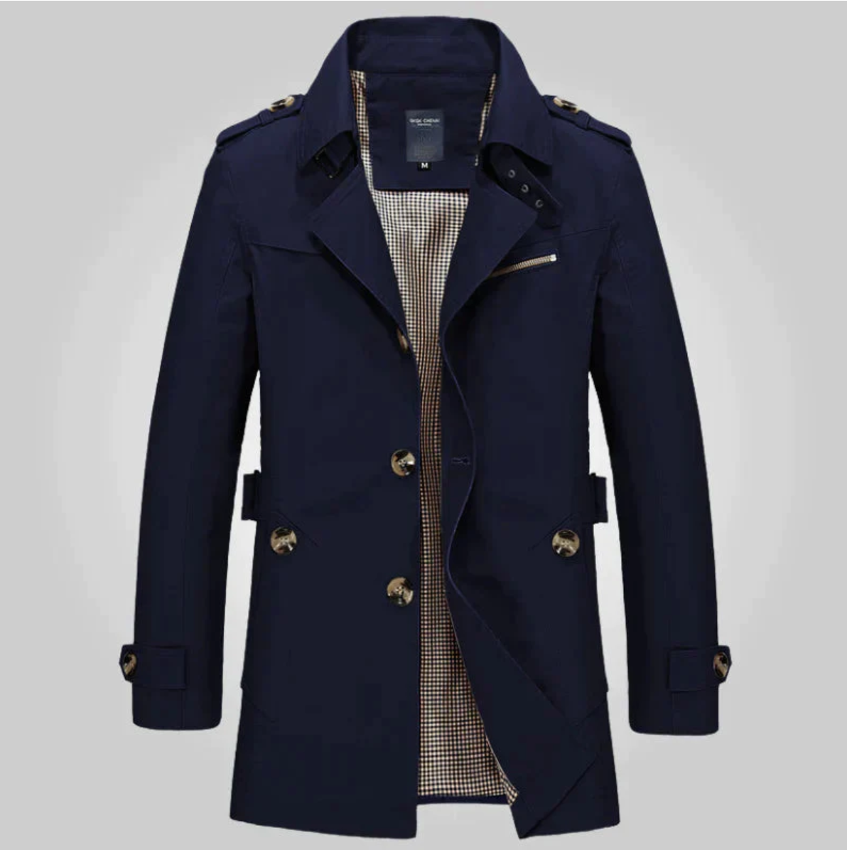 Herren Trenchcoat Klassisch Wasserabweisend - Image 2