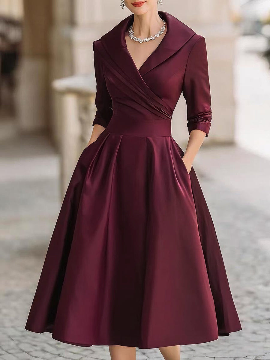 Damen Elegantes Midikleid Vintage Festlich - Image 6