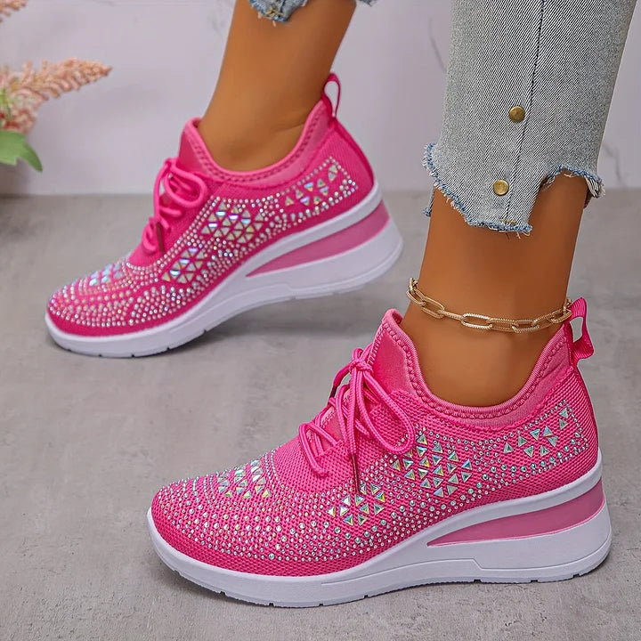 Damen Orthopädische Sneaker Strasssteinen Glitzer - Image 7