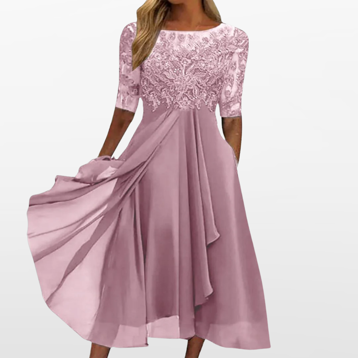 Damen Spitzenkleid Midi Festlich - Image 2