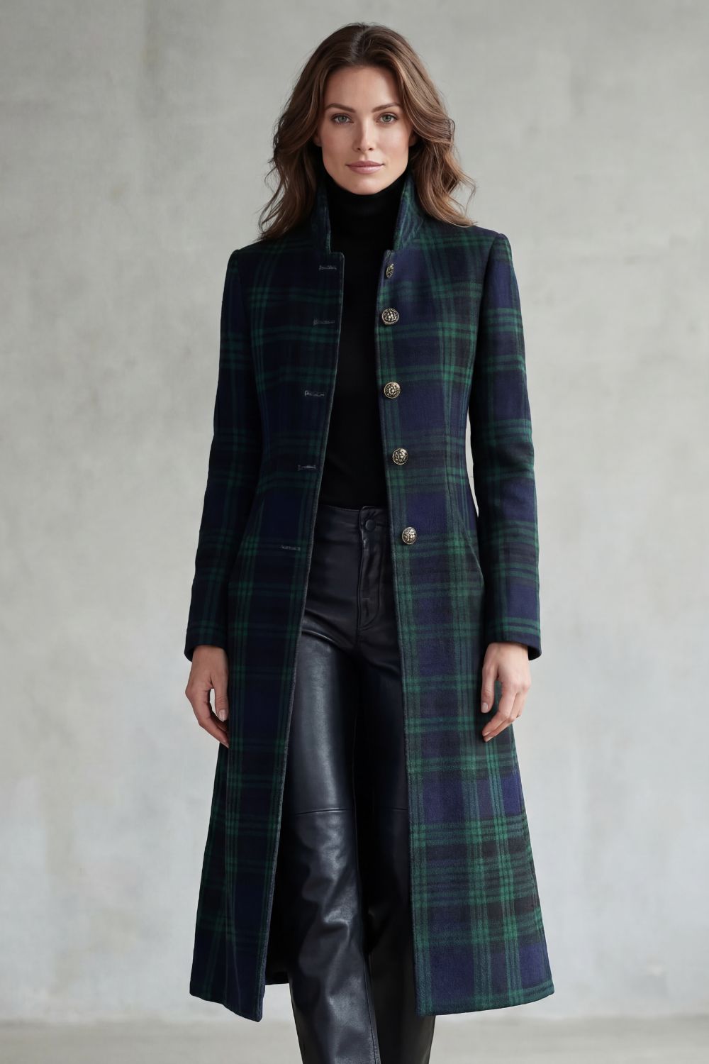 Damen Wollmix Mantel Highland Karo - Image 2