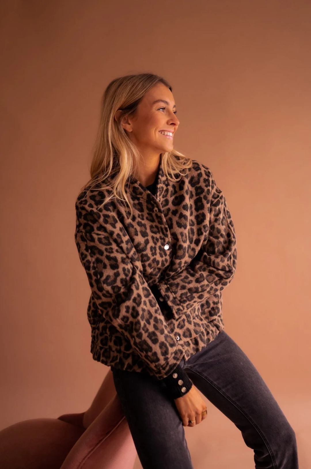 Damen Leopardenjacke Animal-Print - Image 5