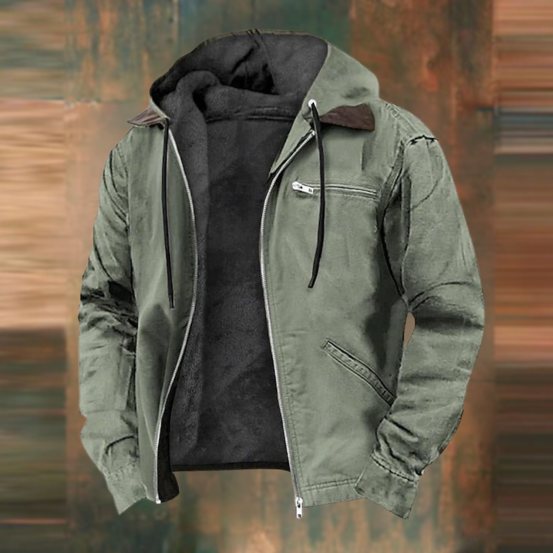 Herren Herbstjacke Elegant Gefüttert mit Kapuze - Image 2