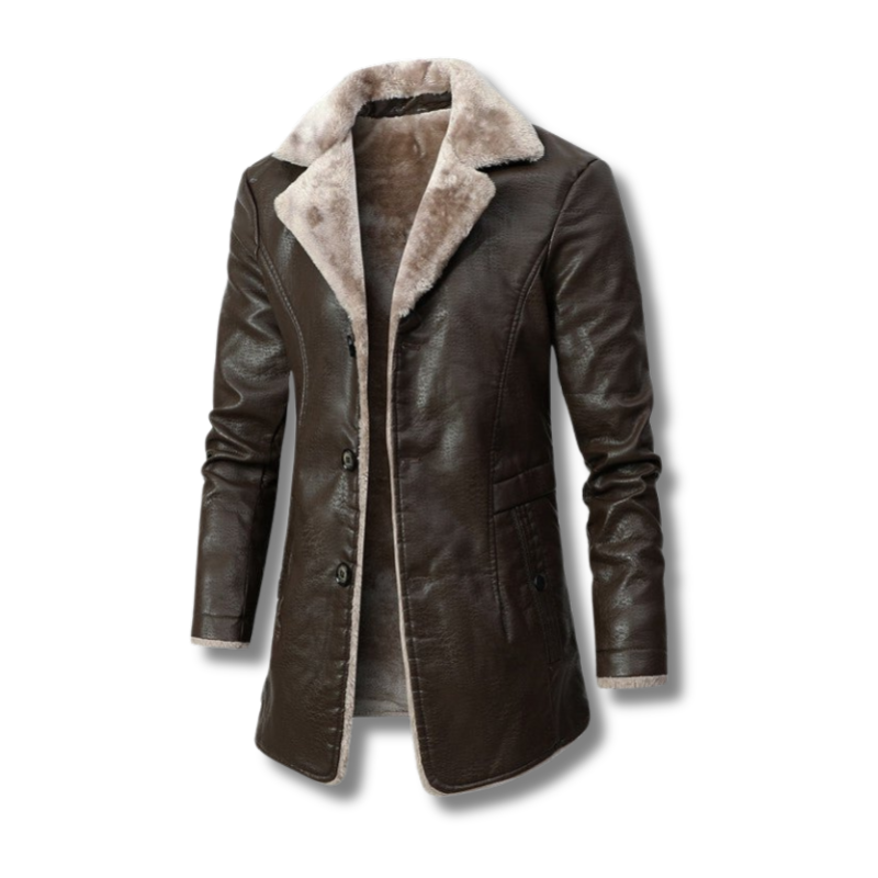 Herren Leder Winterjacke Fellfutter warm - Image 3