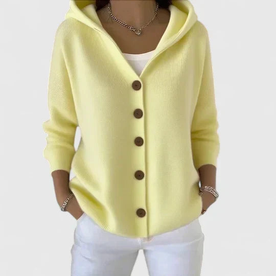 Damen Hoodie Cardigan Lange Strickjacke mit Kapuze - Image 2