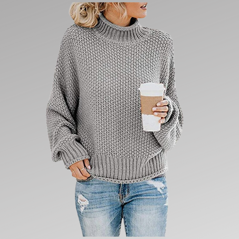 Damen Eleganter Strickpullover Stehkragen - Image 5