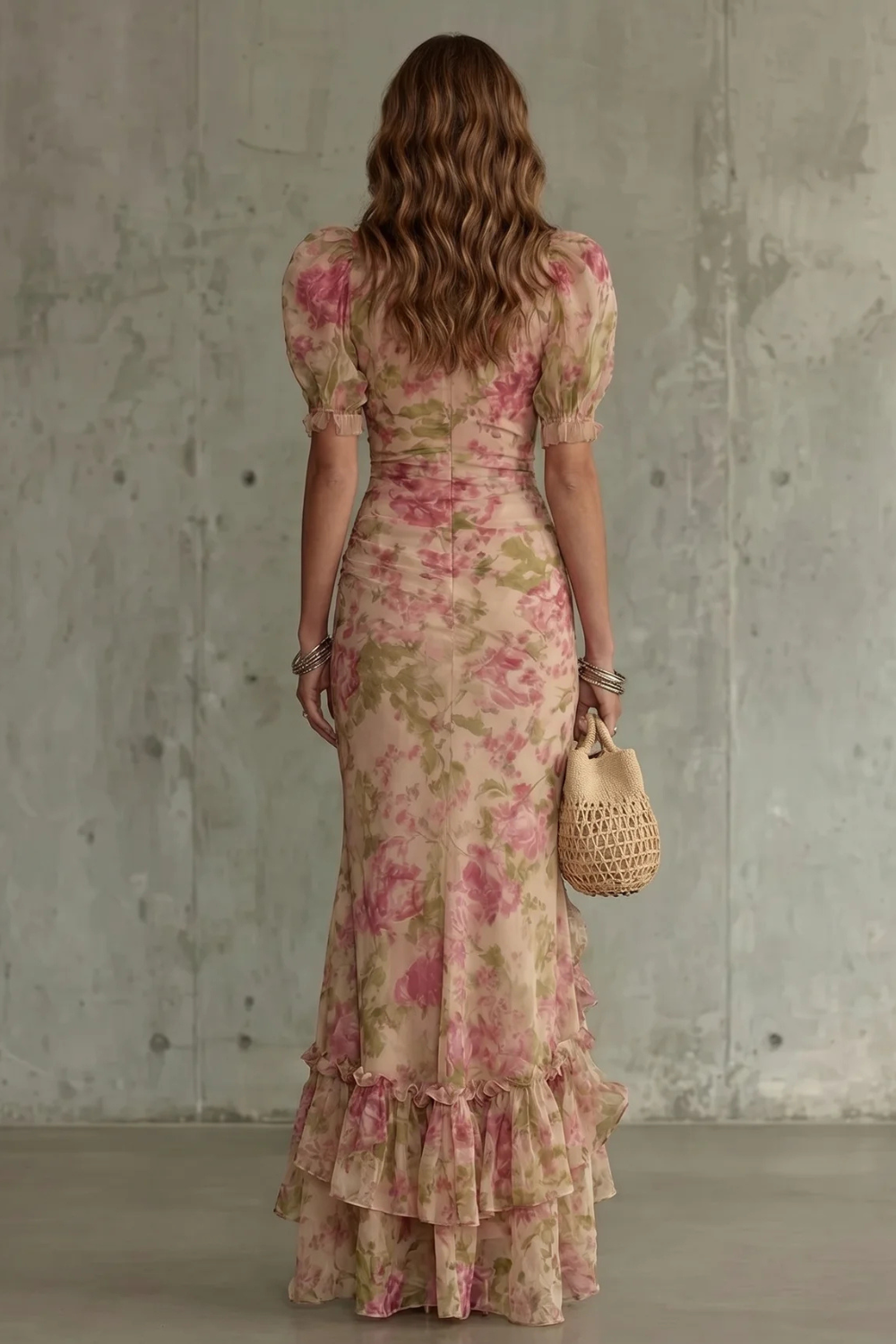 Damen Maxikleid Floral Vintage Romantisch Hochzeitsgast - Image 4