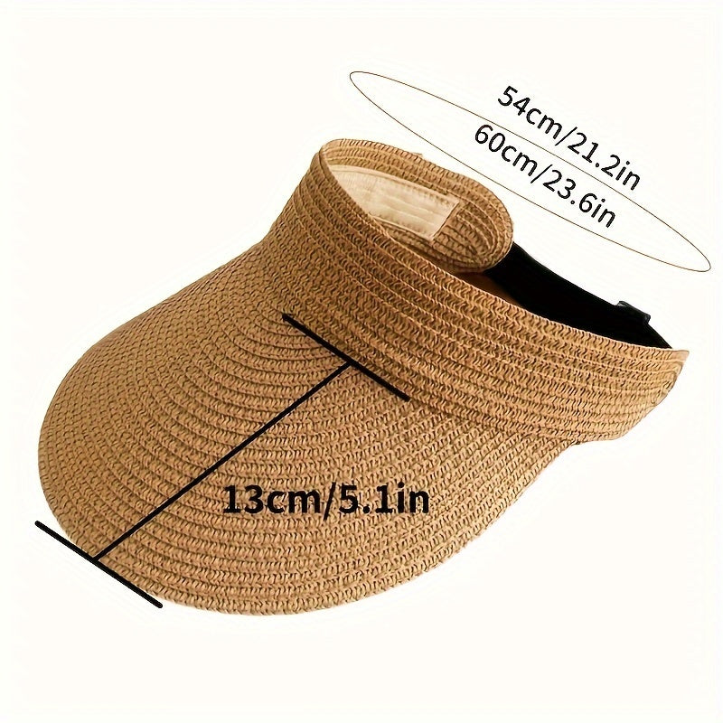 Damen Strohvisier faltbar breite Krempe UV-Schutz - Image 4
