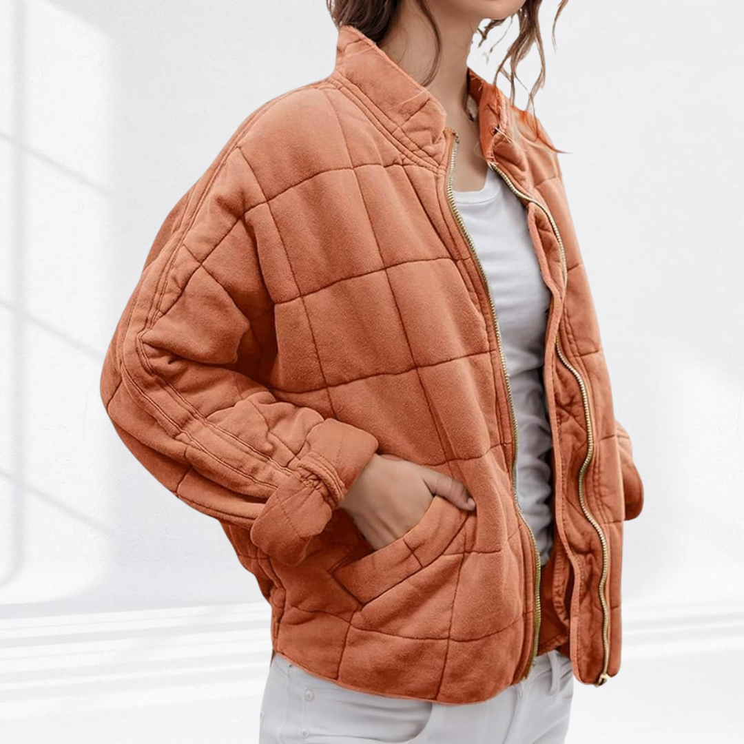 Damen Oversized Steppjacke Stehkragen - Image 11