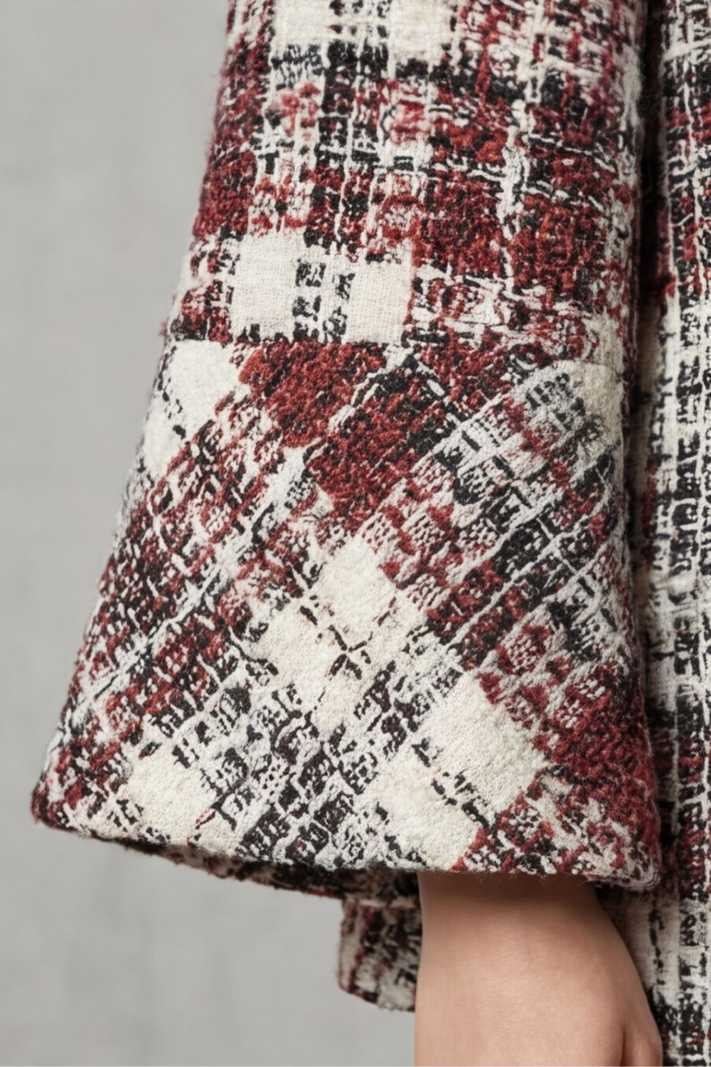 Damen Woll Capemantel Vintage Karo - Image 5