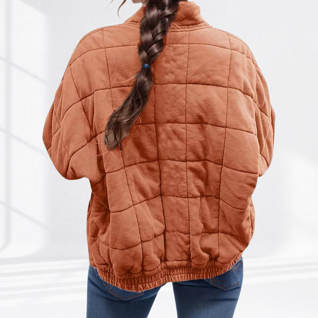 Damen Oversized Steppjacke Stehkragen - Image 12