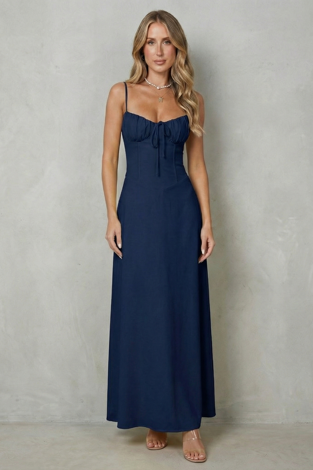 Damen ärmelloses Maxikleid Korsett-Stil elegant Hochzeitsgast - Image 8