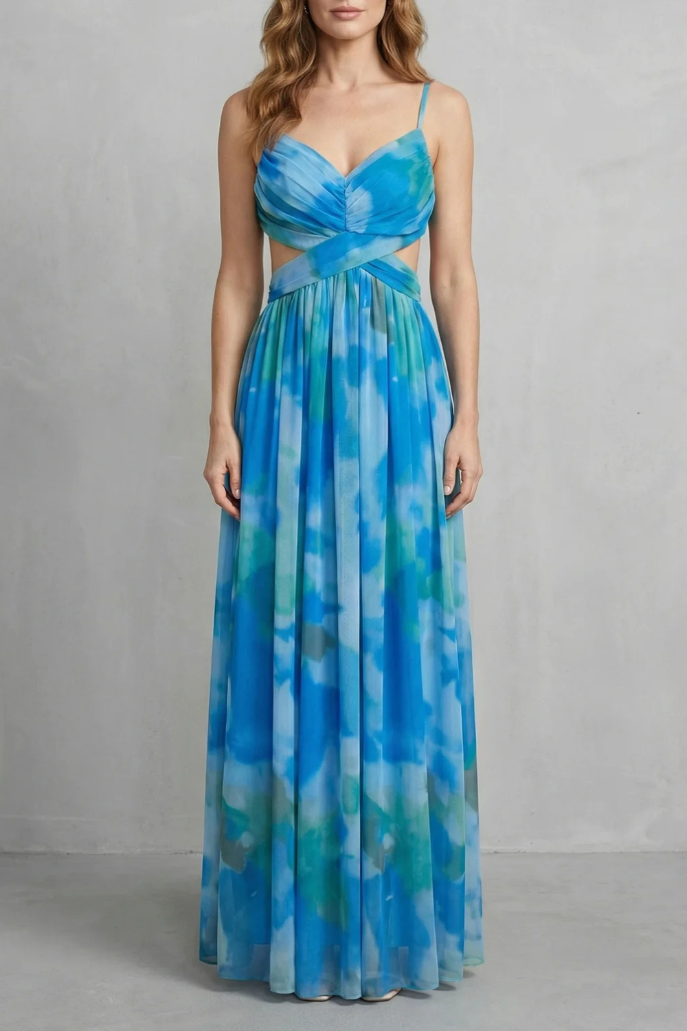 Damen Wasserfarben Maxikleid ärmellos Hochzeitsgast - Image 7