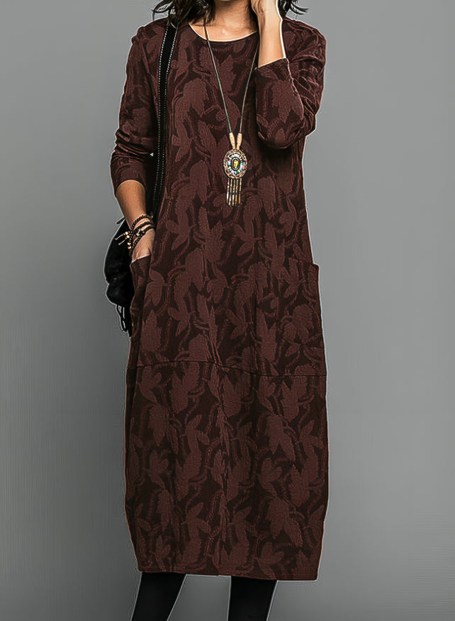 Damen Winterkleid Elegant Warm mit Taschen - Image 2
