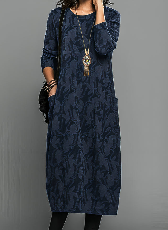 Damen Winterkleid Elegant Warm mit Taschen - Image 3