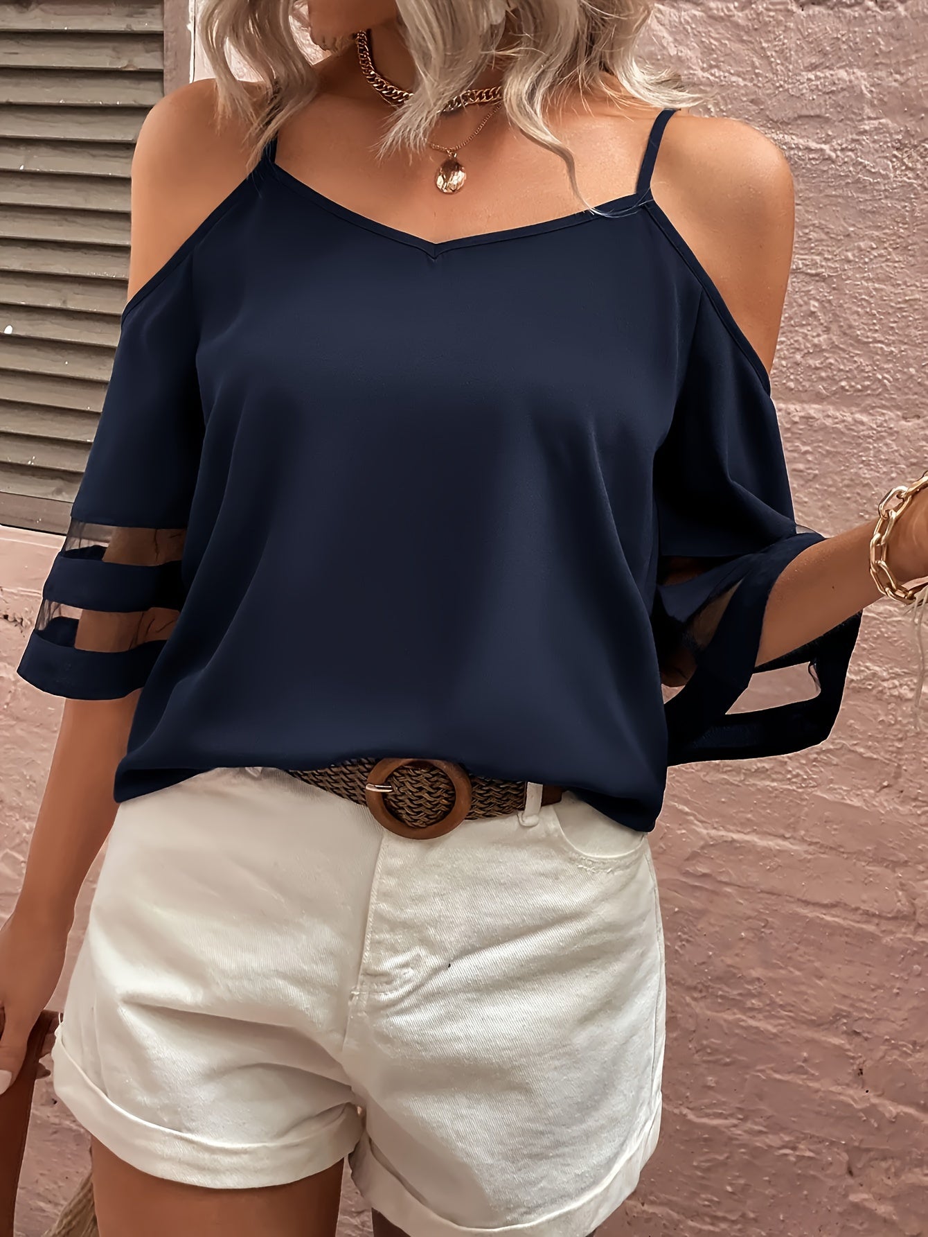 Damen Carmen Bluse Schulterfrei Sommerbluse