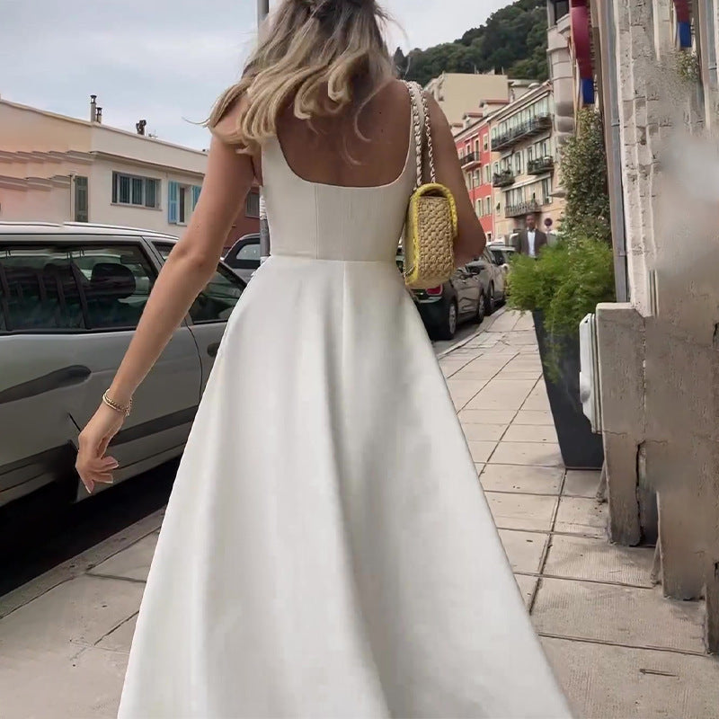 Damen Trägerkleid French-Ausschnitt Ärmellos - Image 3