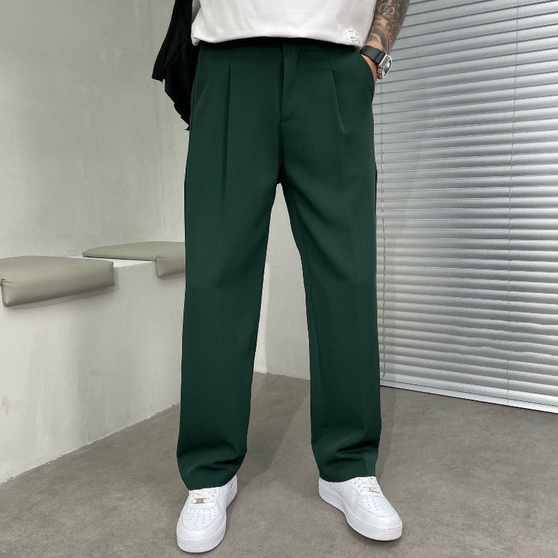 Herren Bundfaltenhose Weites Bein Anzughose - Image 5