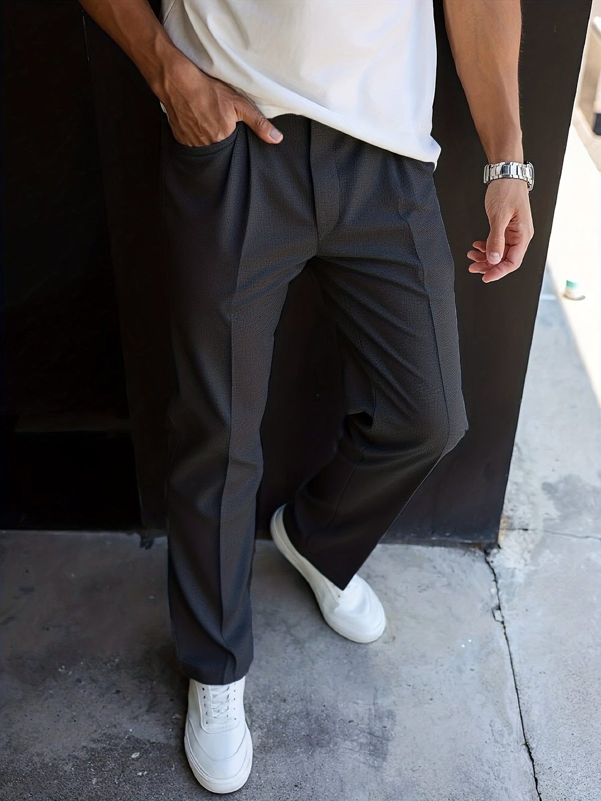 Damen Businesshose Gerade Geschnitten Stoffhose - Image 9
