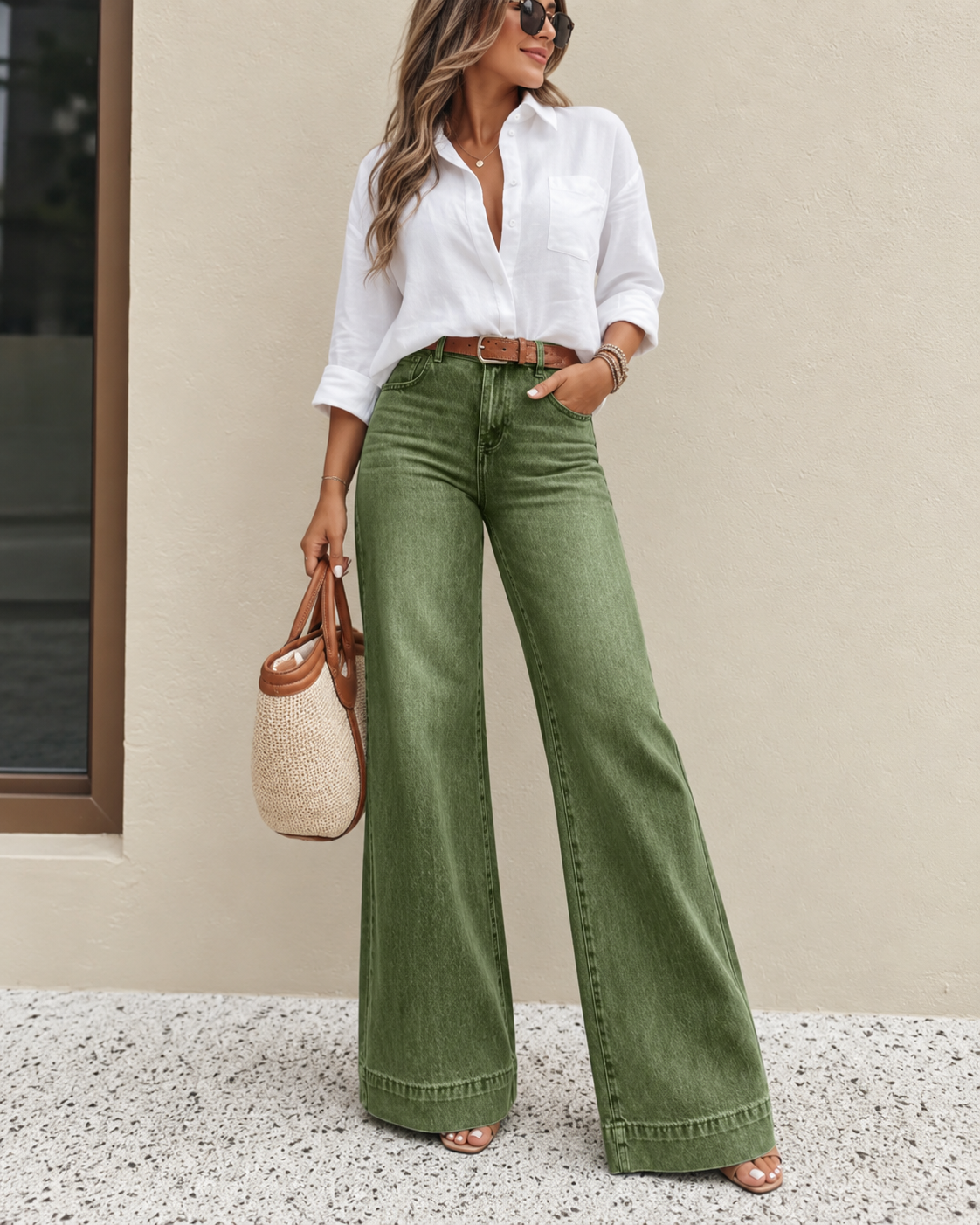 Damen High Waist Weite Jeans - Image 2