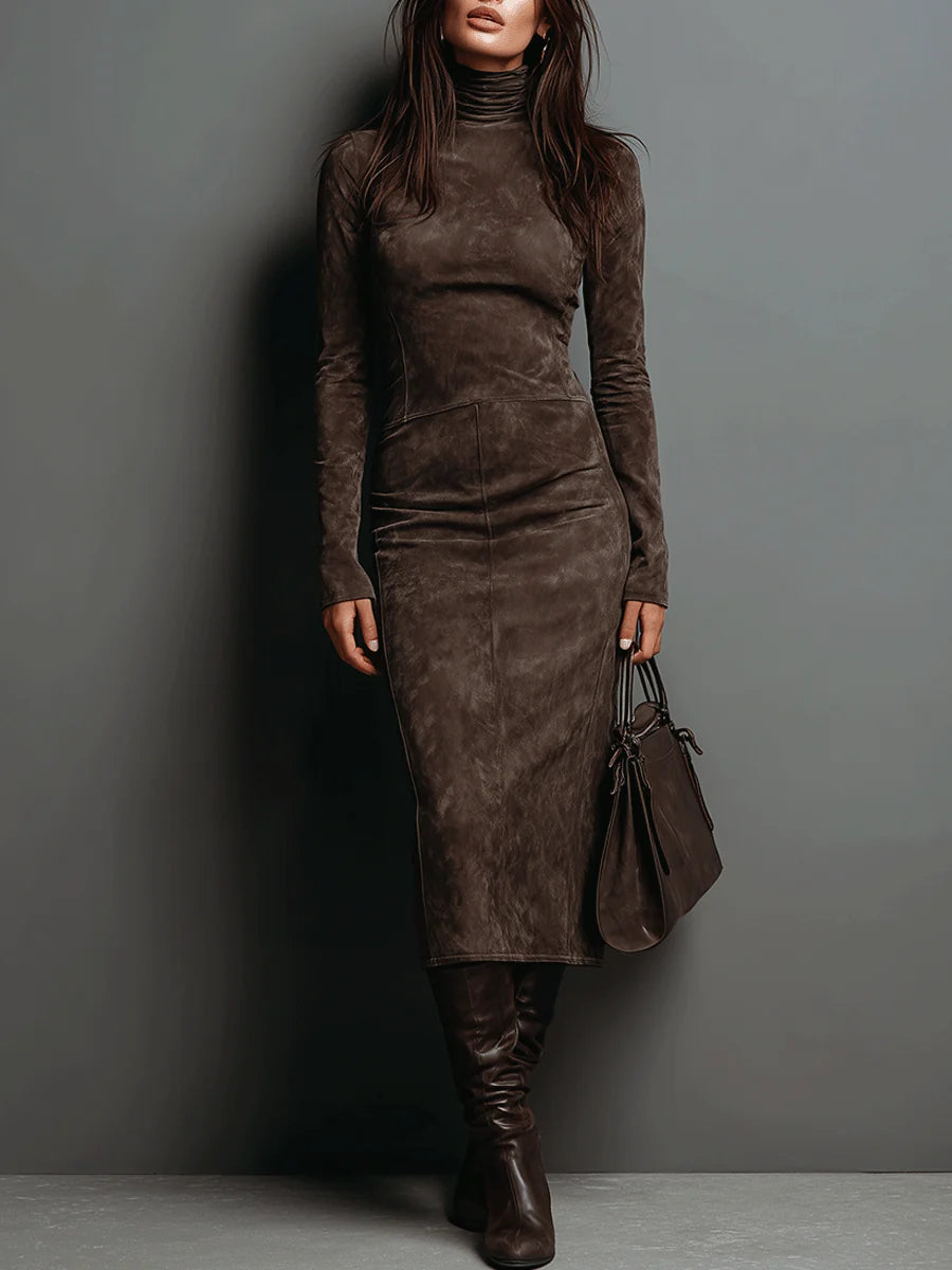 Damen Midi Kleid Tailliert