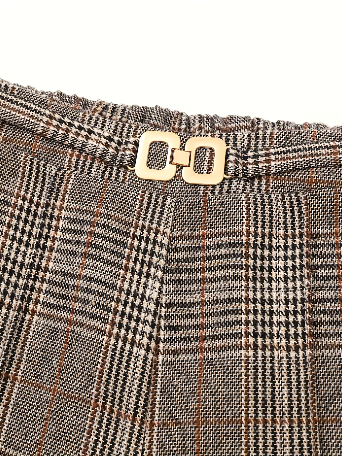 Damen Karierte Weite Hose Marlene Stil - Image 4