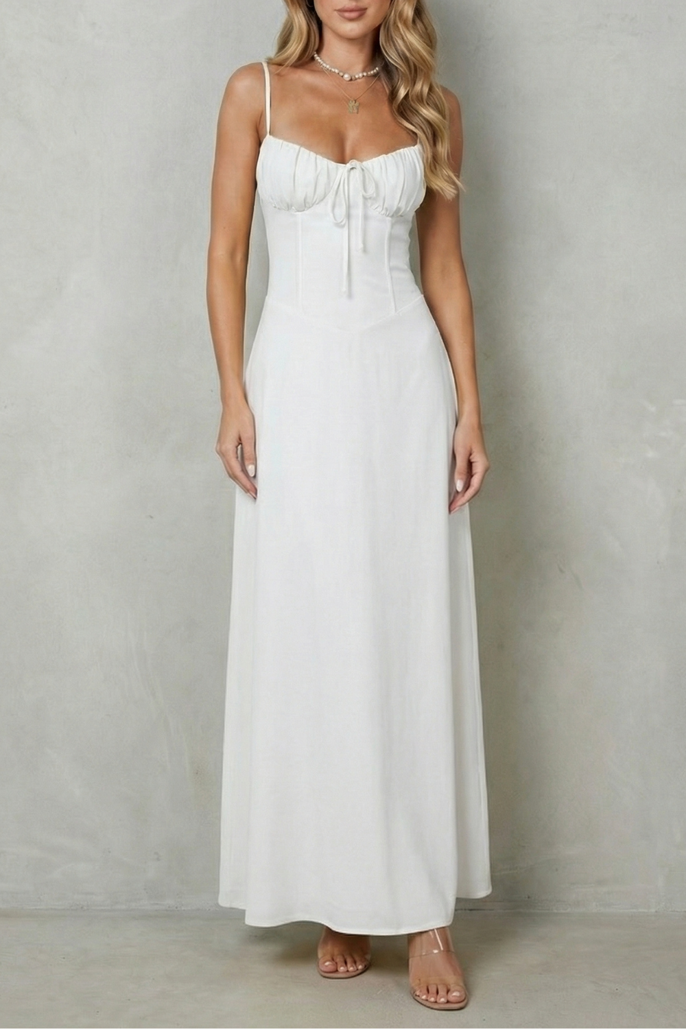 Damen ärmelloses Maxikleid Korsett-Stil elegant Hochzeitsgast - Image 9