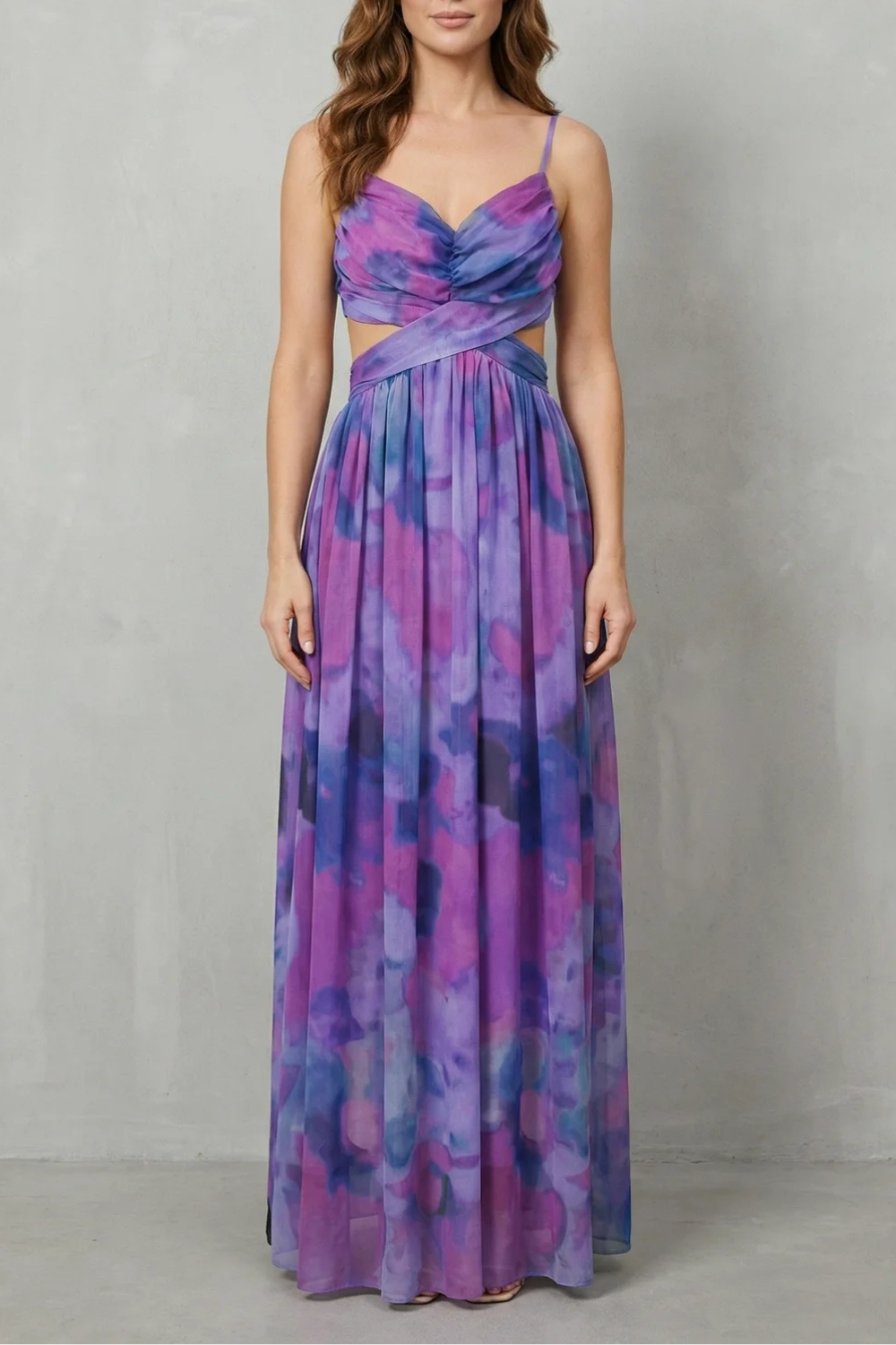 Damen Wasserfarben Maxikleid ärmellos Hochzeitsgast - Image 9