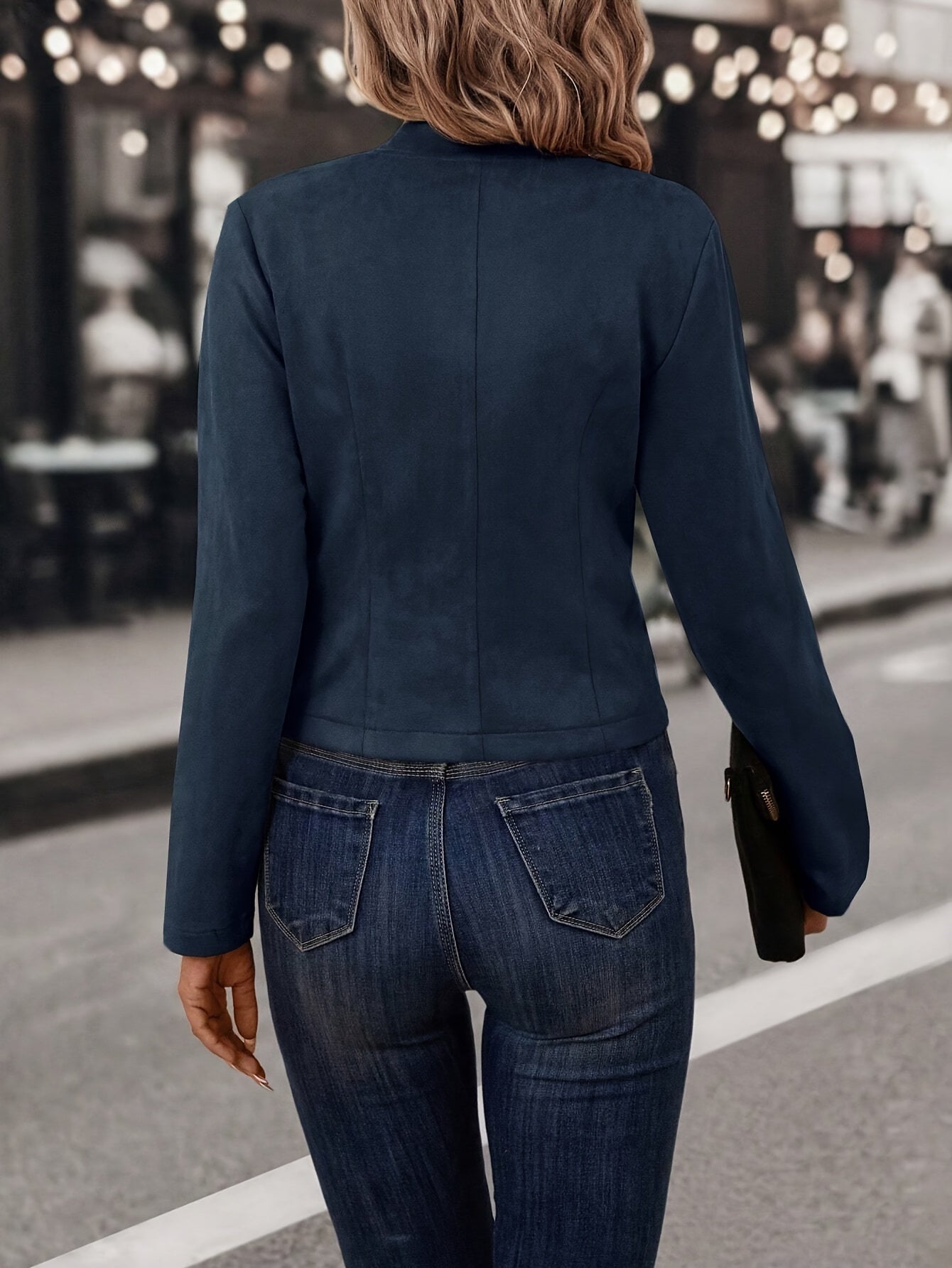 Damen Übergangsjacke Wildlederimitat Zweireihig - Image 6