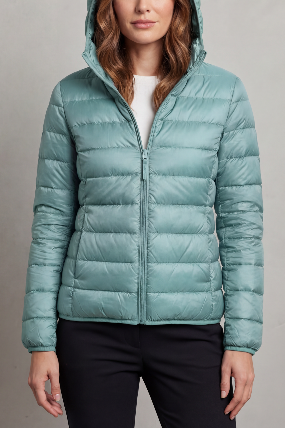 Damen Leichte Packbare Kapuzen Steppjacke - Image 21