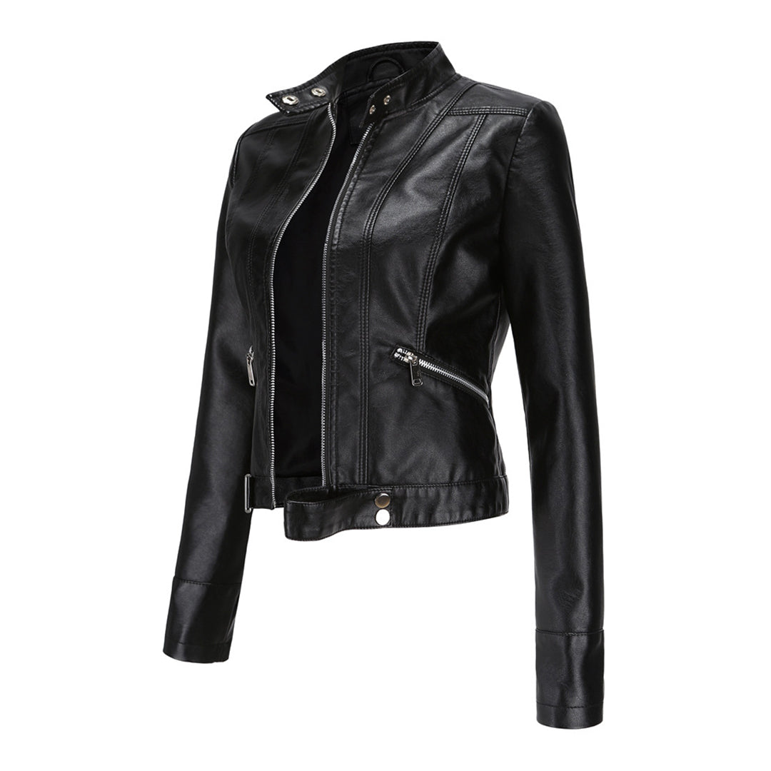 Damen Lederjacke Klassisch Figurbetont - Image 9