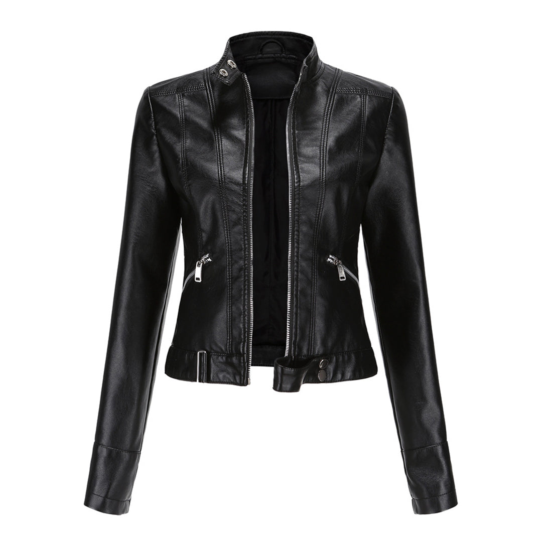 Damen Lederjacke Klassisch Figurbetont - Image 2