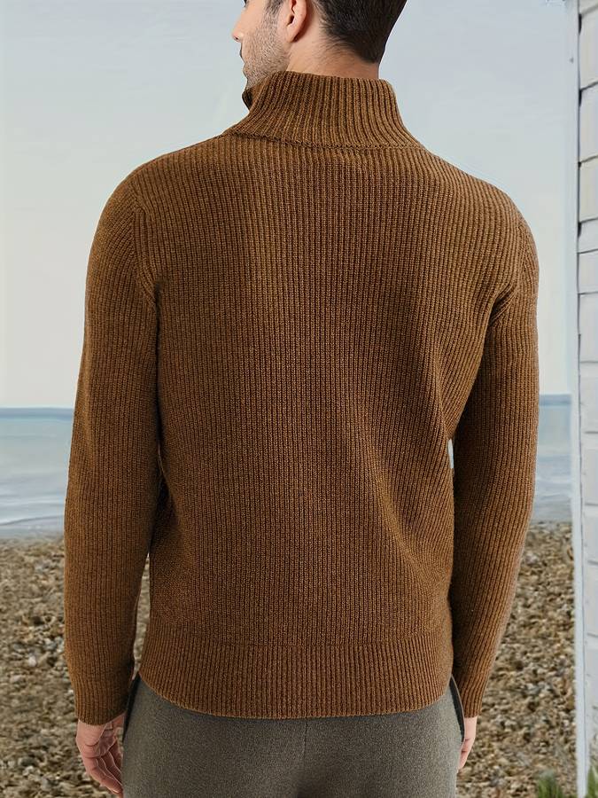 Herren Troyer Rippstrick Pullover mit Reißverschluss - Image 6