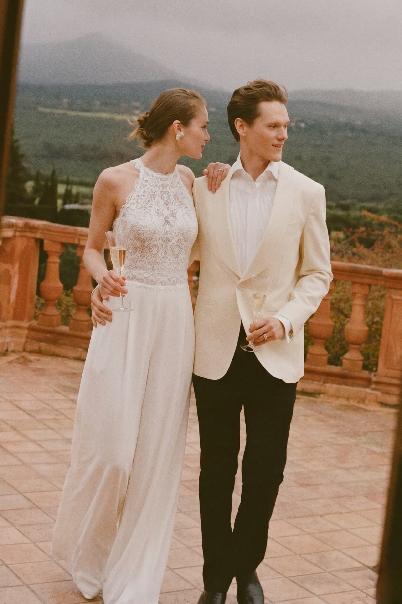 Women Halter Bridal Jumpsuit Floor Length Wedding Wide Leg - Image 4