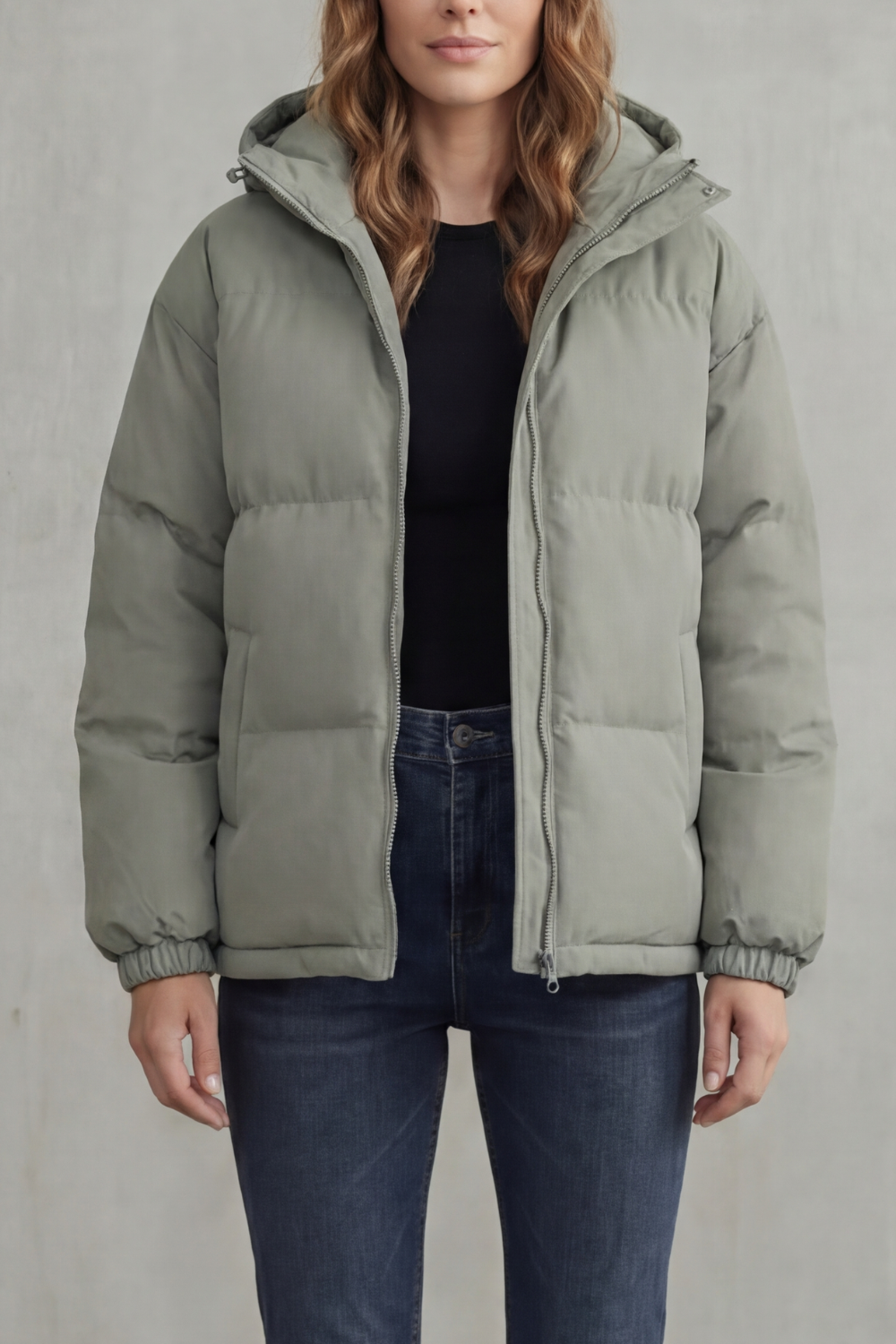 Damen Steppjacke mit Kapuze Pufferjacke Gesteppt - Image 9