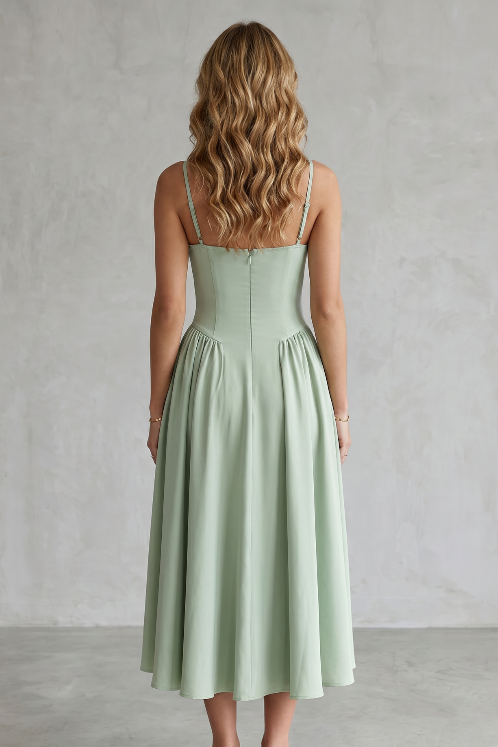 Damen ärmelloses Corsagenkleid Midi festlich - Image 4