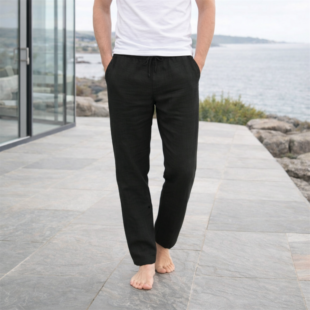 Herren Leinenhose Leicht Atmungsaktiv Casual - Image 3