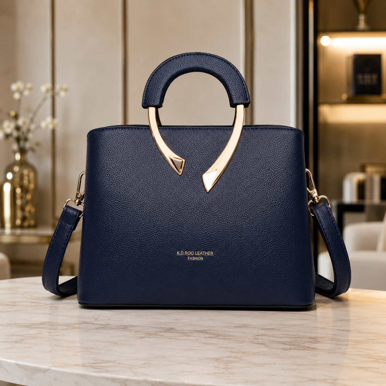 Damen Leder Umhängetasche Elegant Minimalistisch - Image 4