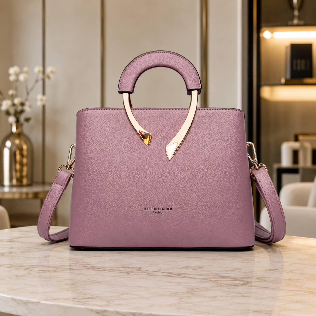 Damen Leder Umhängetasche Elegant Minimalistisch - Image 5