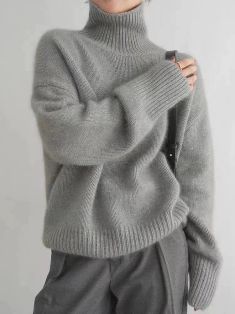 Damen Eleganter Strickpullover Rollkragen - Image 3