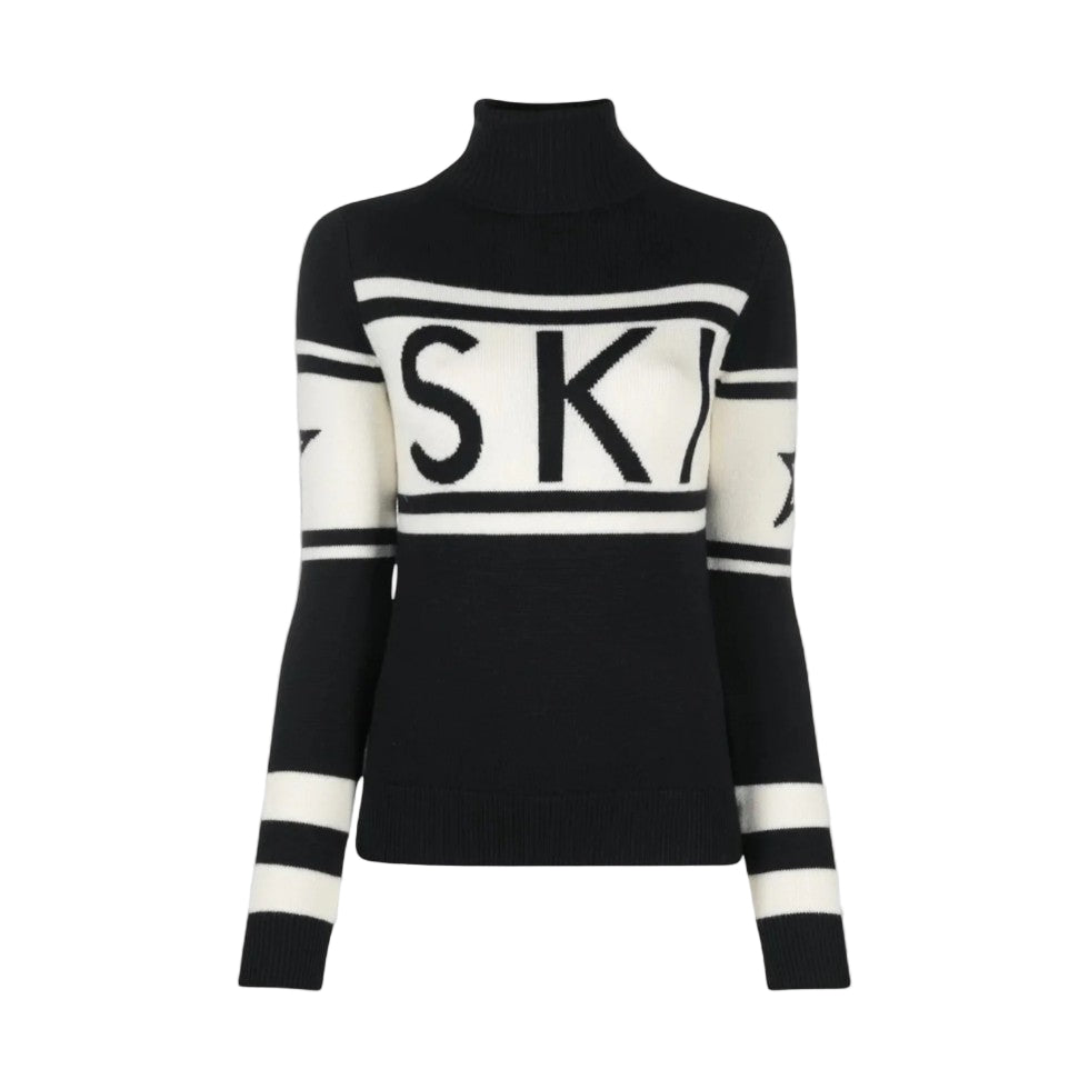 Damen Rollkragenpullover Modern Grafik Strickpullover